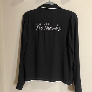 “No thanks” button up women Blouse